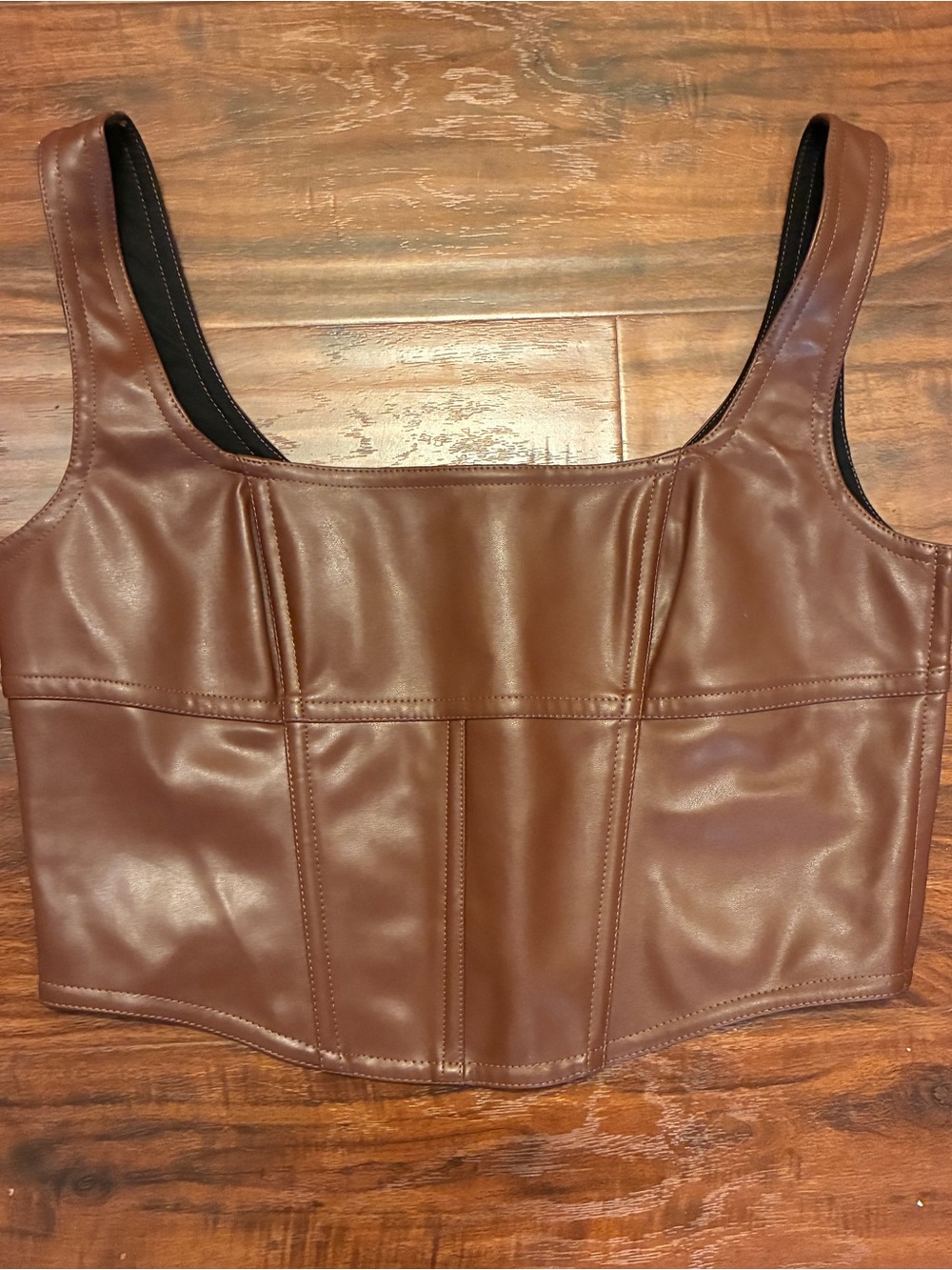POSTER GIRL Brown Corset Crop Top